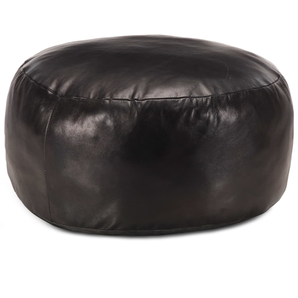 Levně vidaXL Sedací puf černý 60 x 30 cm pravá kozí kůže