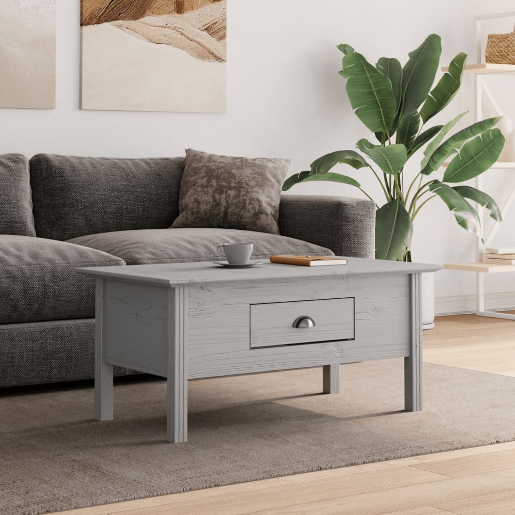 Levně vidaXL Konferenční stolek BODO šedý 100x55x46 cm masivní borovice