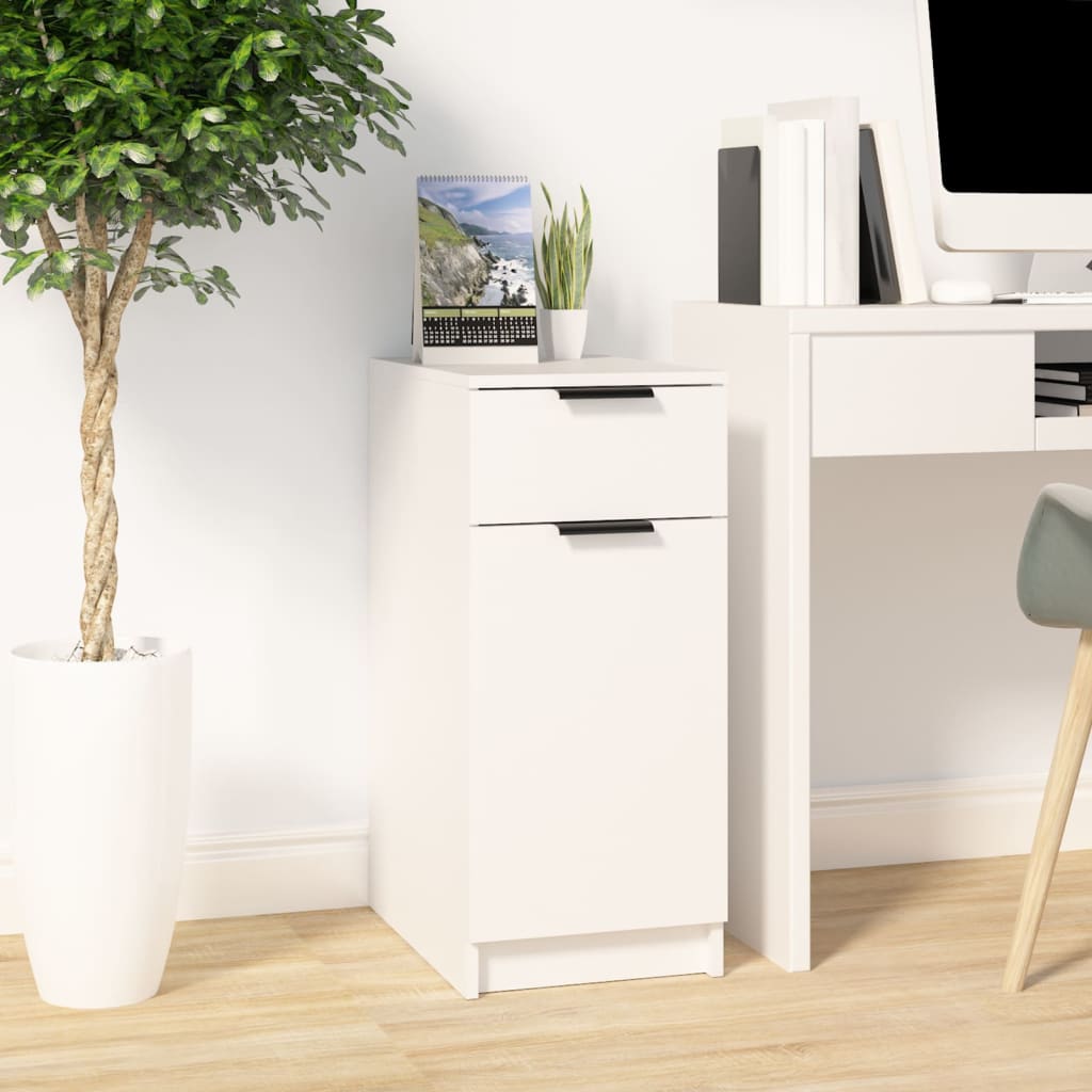 Levně vidaXL Skříňka k psacímu stolu bílá 33,5 x 50 x 75 cm kompozitní dřevo