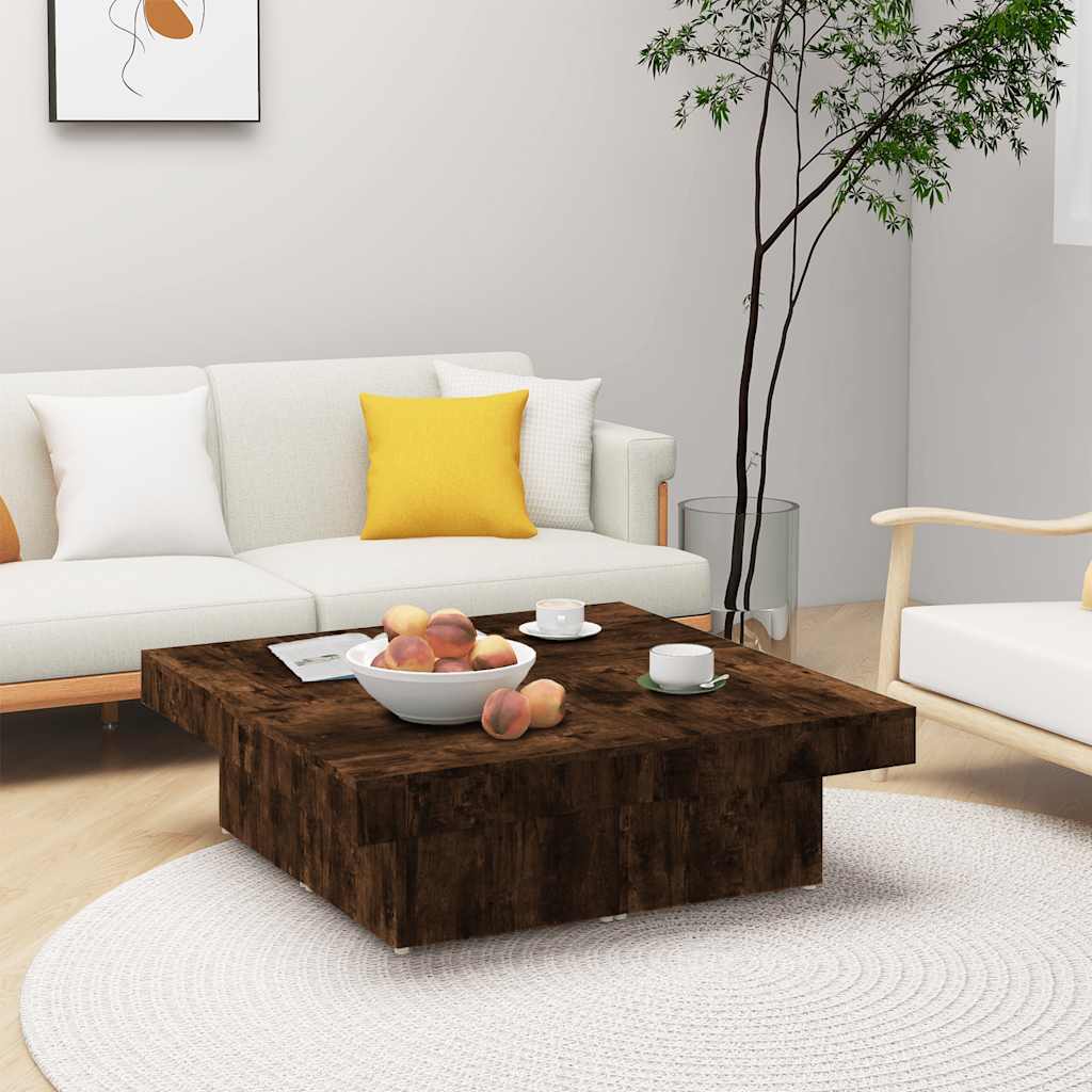 Levně vidaXL Konferenční stolek kouřový dub 90 x 90 x 28 cm kompozitní dřevo