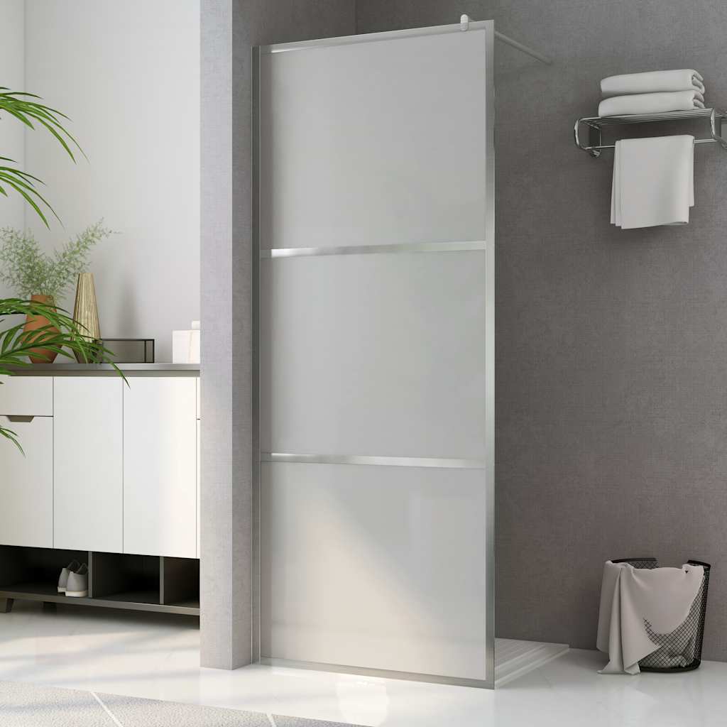 Levně vidaXL Zástěna do průchozí sprchy celé mléčné ESG sklo 140 x 195 cm