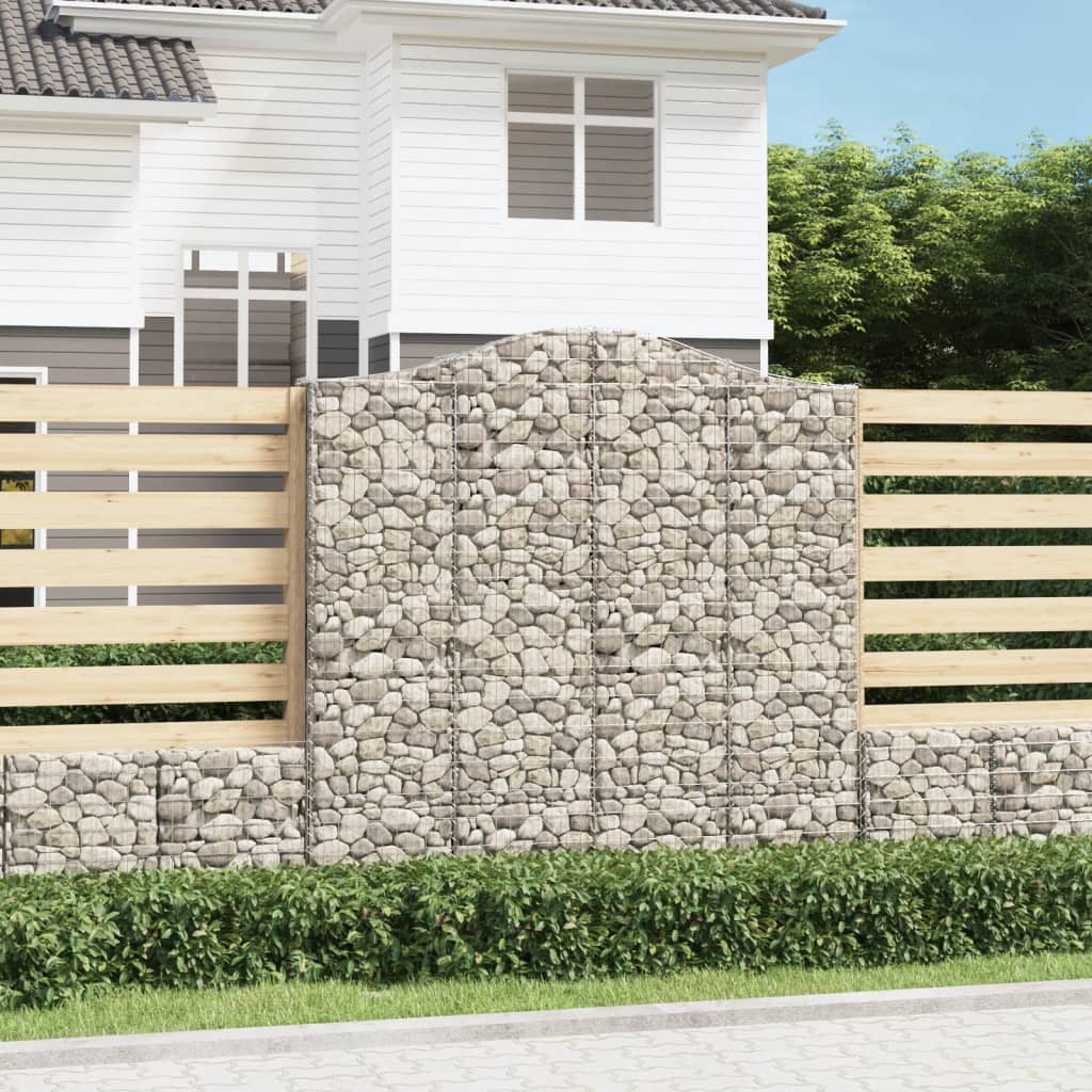 Levně vidaXL Klenutý gabionový koš 200 x 30 x 200/220 cm pozinkované železo