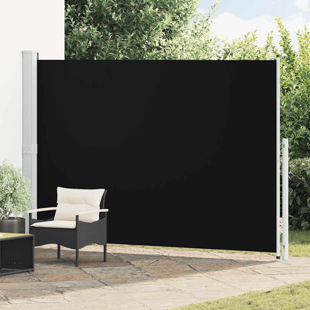 Levně vidaXL Zatahovací boční markýza/zástěna 200 x 300 cm černá
