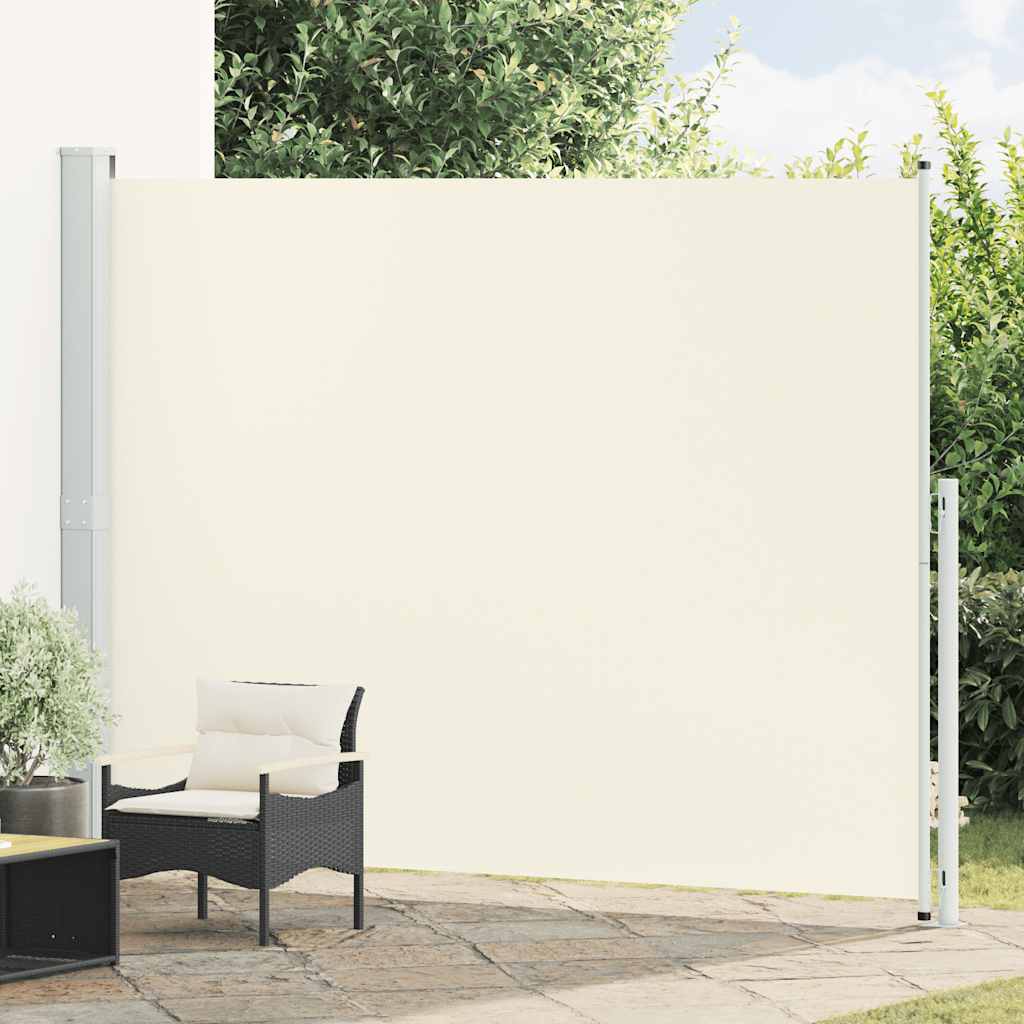 Levně vidaXL Zatahovací boční markýza / zástěna na terasu 220x300 cm krémová