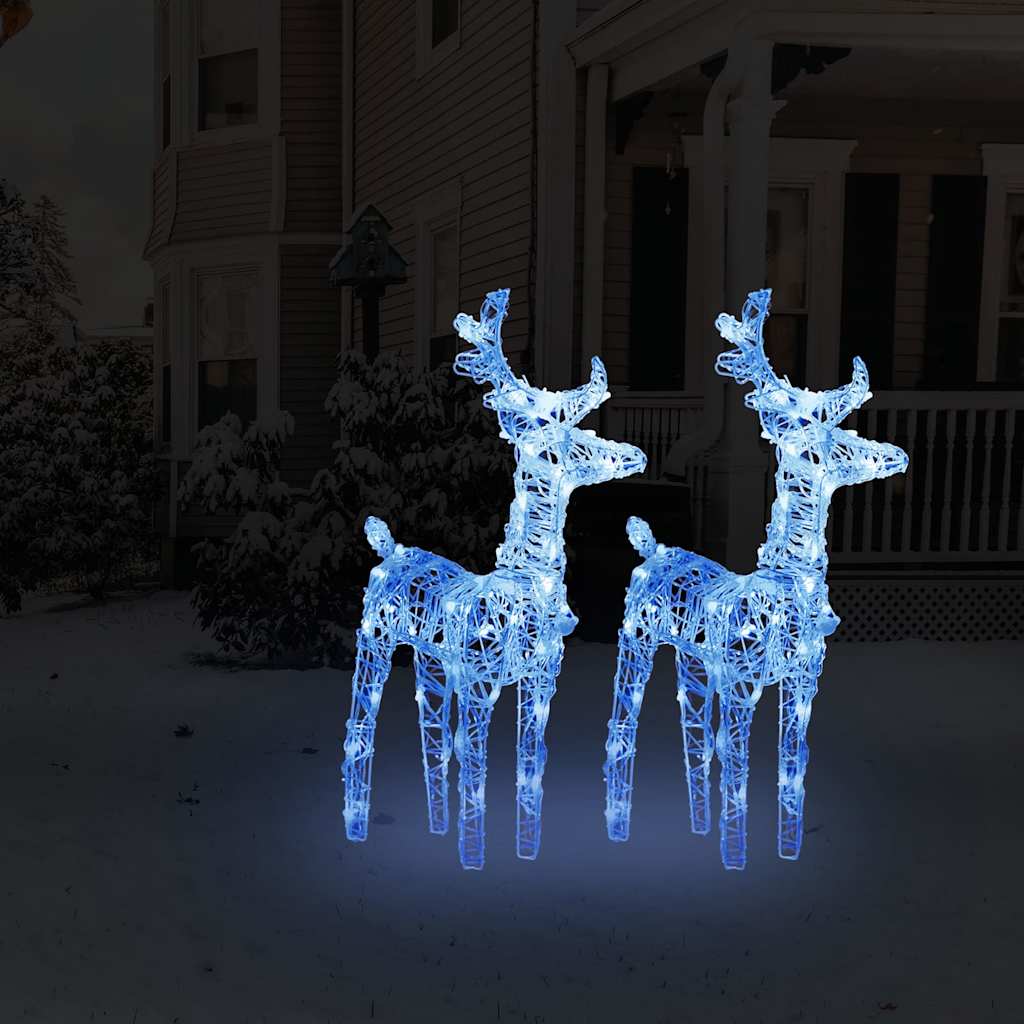Levně vidaXL Vánoční sobi 2 ks 80 modrých LED diod akryl