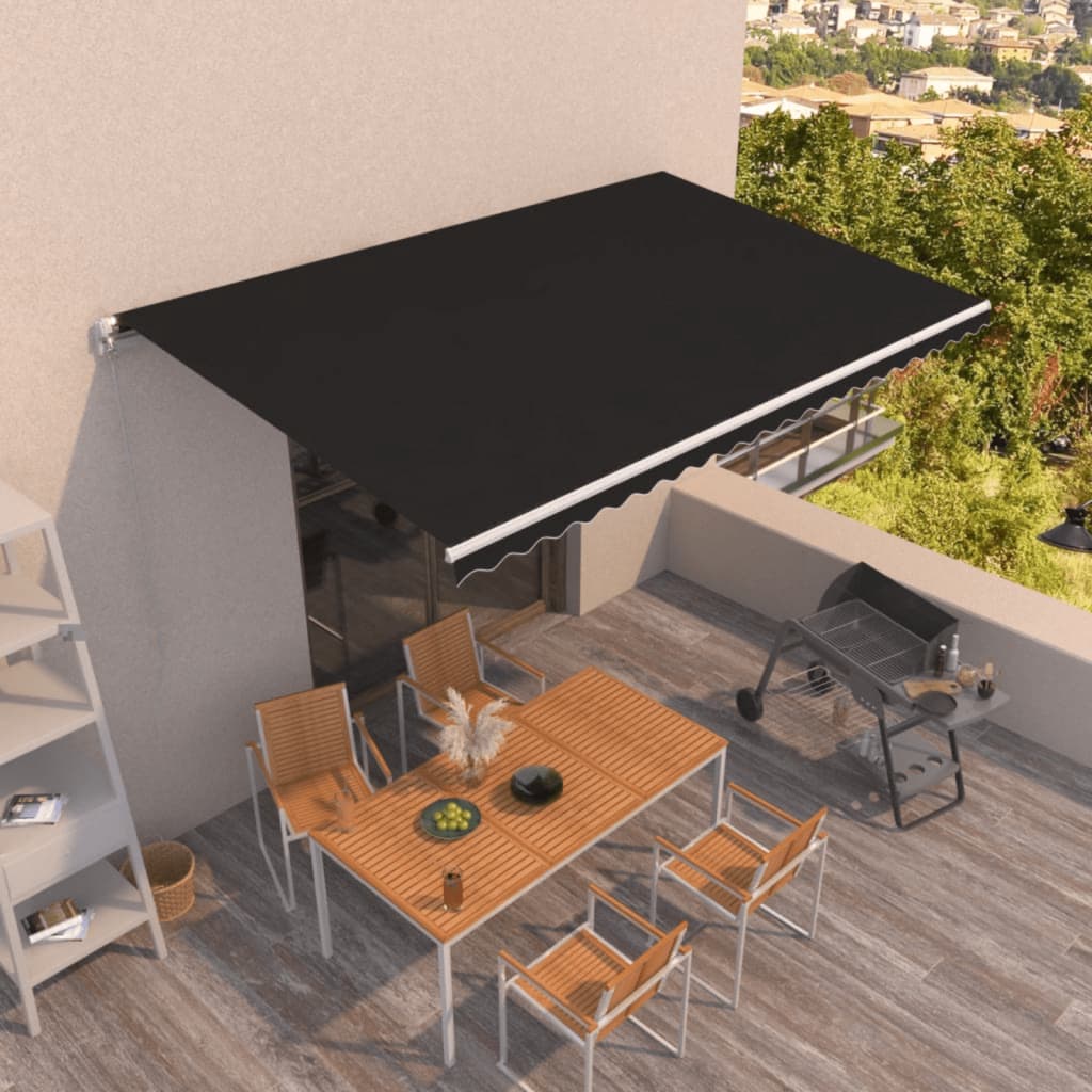 Levně vidaXL Ručně zatahovací markýza 500 x 350 cm antracitová