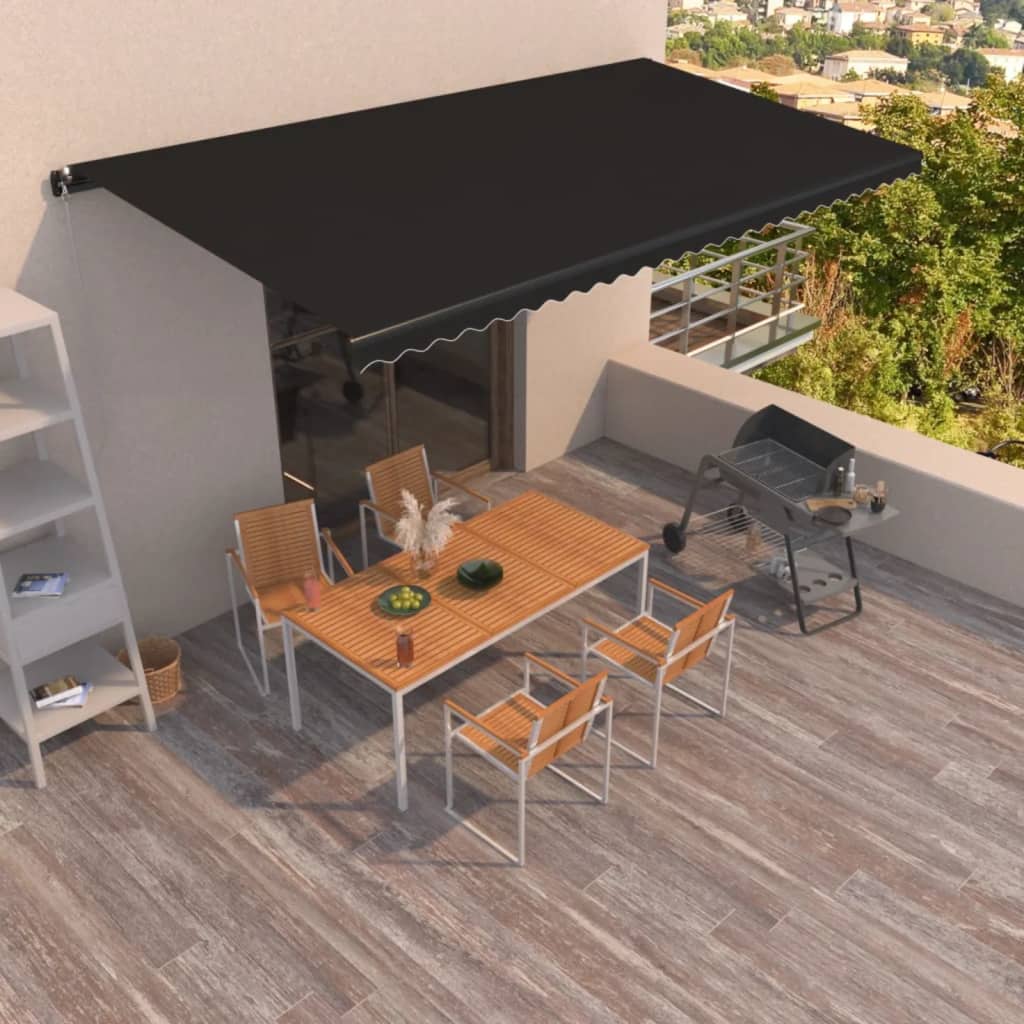 Levně vidaXL Ručně zatahovací markýza 600 x 350 cm antracitová