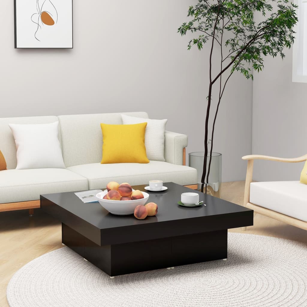 Levně vidaXL Konferenční stolek černý 90 x 90 x 28 cm kompozitní dřevo