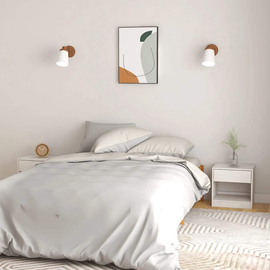 Levně vidaXL Noční stolky 2 ks bílé 40 x 31 x 40 cm masivní borové dřevo