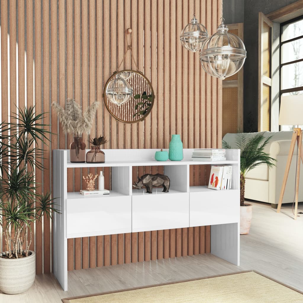 Levně vidaXL Příborník bílý s vysokým leskem 105x30x70 cm kompozitní dřevo