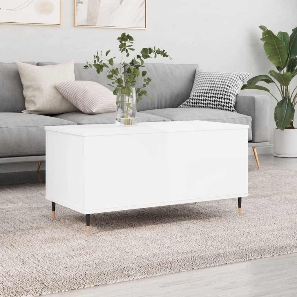 Levně vidaXL Konferenční stolek lesklý bílý 90x44,5x45 cm kompozitní dřevo