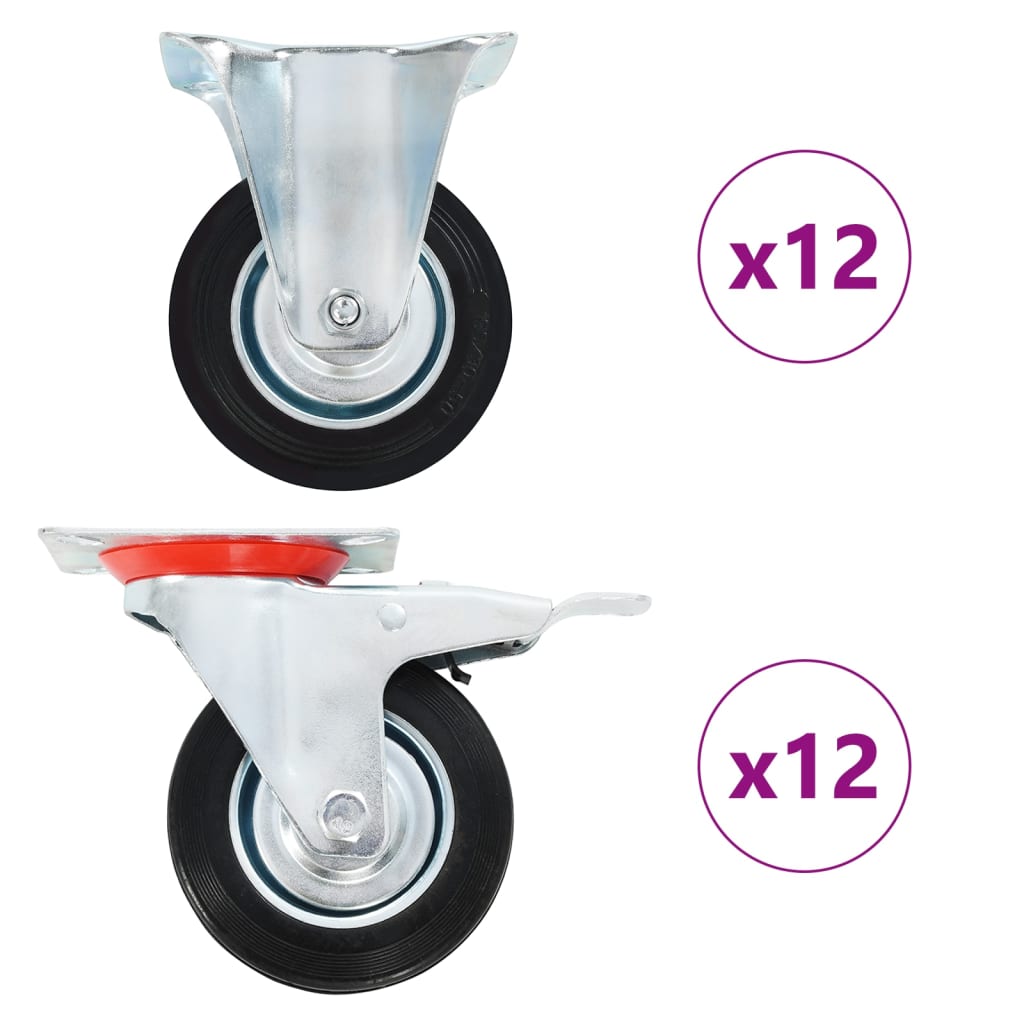 Levně vidaXL 24 ks pojezdová kolečka 100 mm