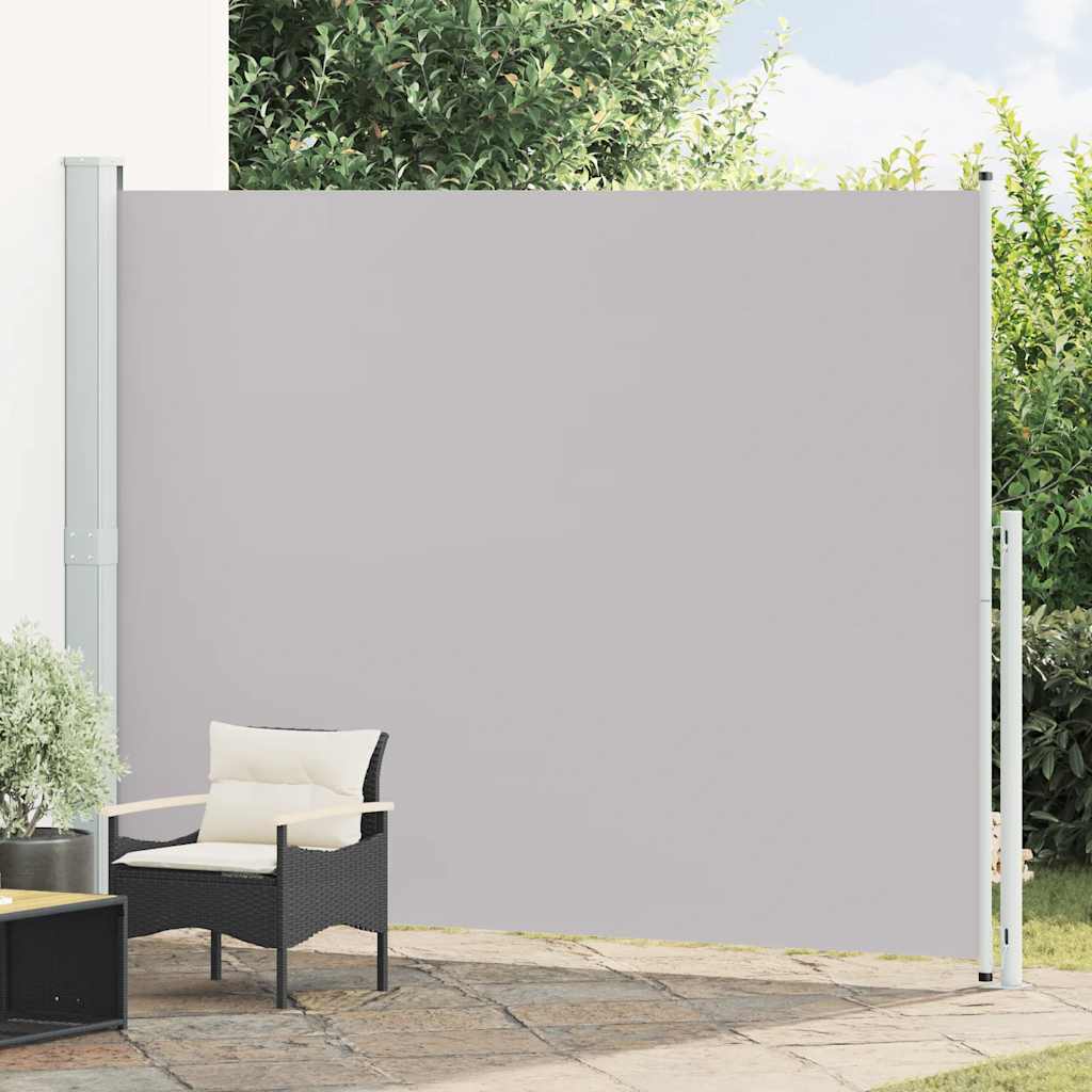Levně vidaXL Zatahovací boční markýza 220 x 300 cm šedá