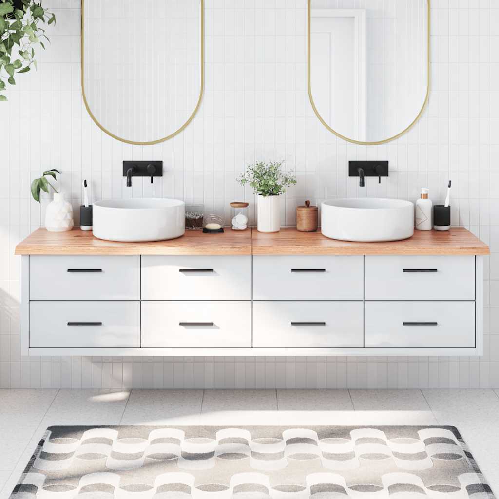 Levně vidaXL Koupelnová deska hnědá 200x50x(2-4) cm ošetřený masivní dřevo