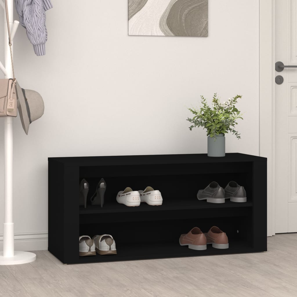 Levně vidaXL Botník černý 100 x 35 x 45 cm kompozitní dřevo