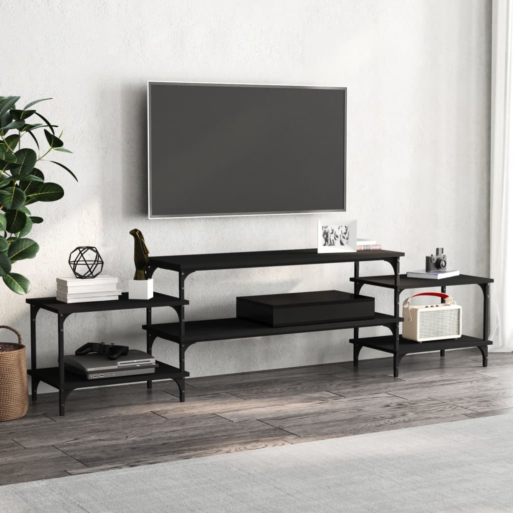 Levně vidaXL TV skříňka černá 197 x 35 x 52 cm kompozitní dřevo