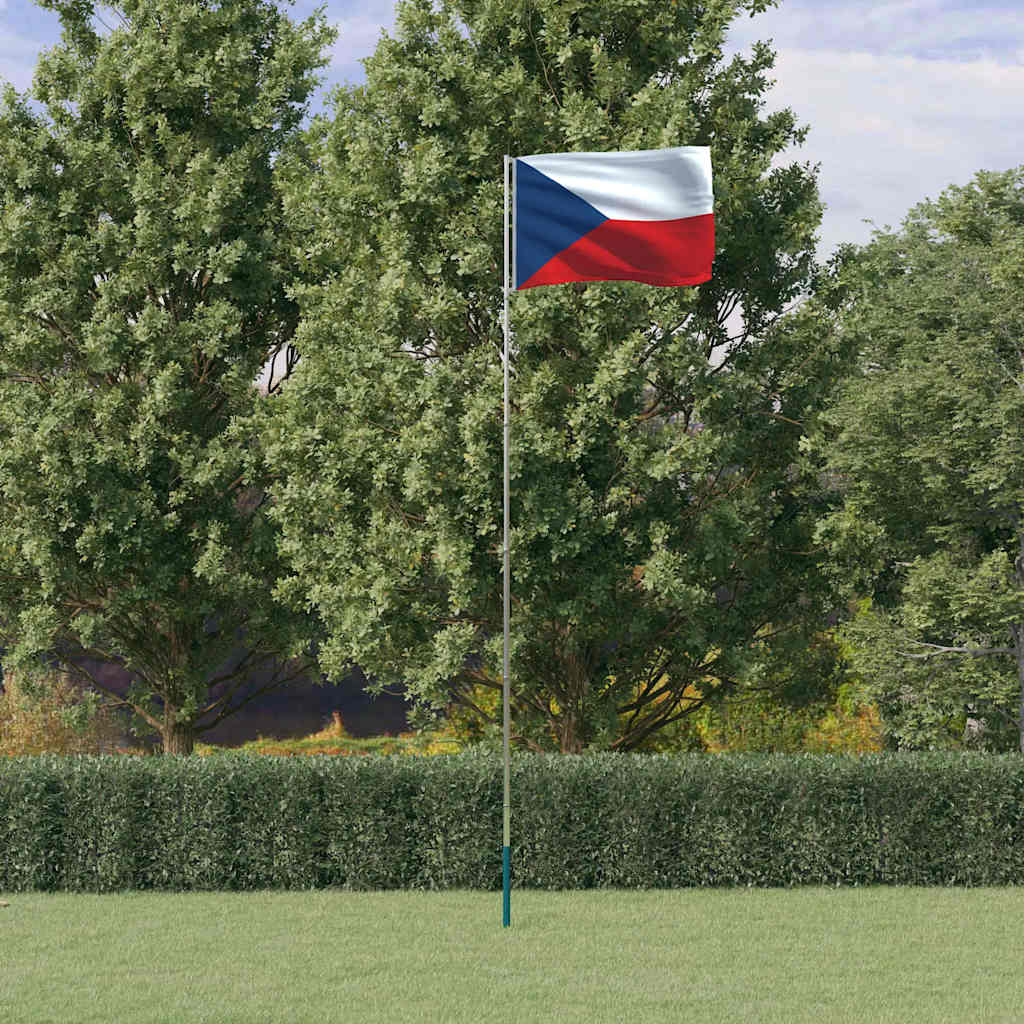 Levně vidaXL Vlajka Česka a stožár 5,5 m hliník