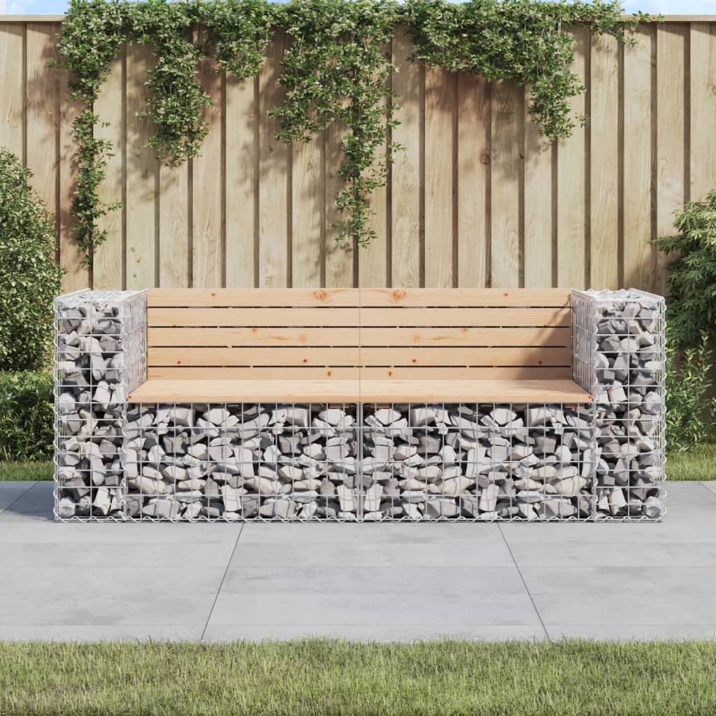 Levně vidaXL Zahradní lavice gabionový design 184x71x65,5cm masivní borovice