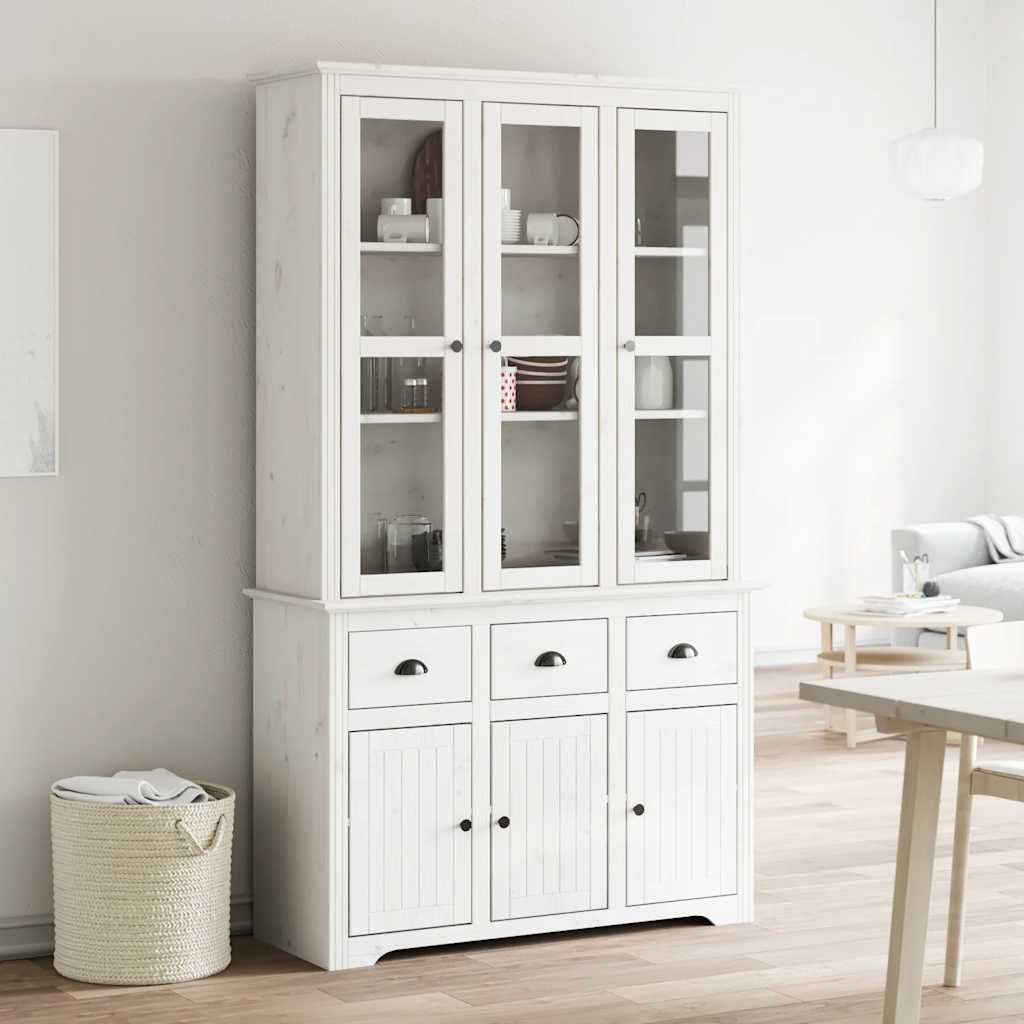 Levně vidaXL Kredenc BODO bílý 115,5 x 43 x 200,5 cm masivní borové dřevo