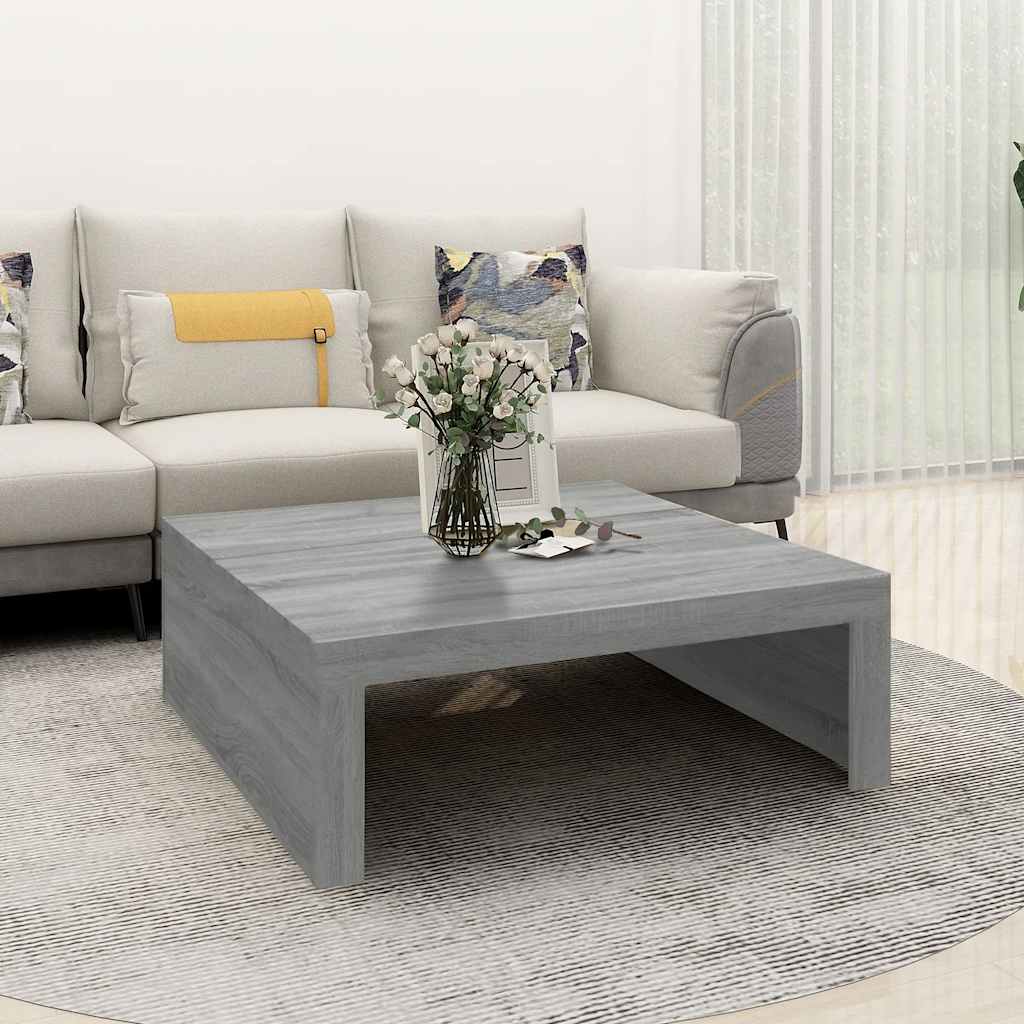 Levně vidaXL Konferenční stolek šedý sonoma 100x100x35 cm kompozitní dřevo