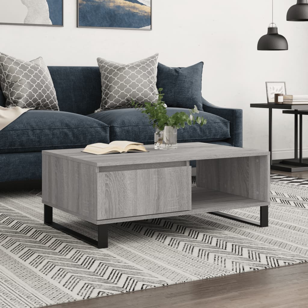 Levně vidaXL Konferenční stolek šedý sonoma 90 x 60 x 35 cm kompozitní dřevo