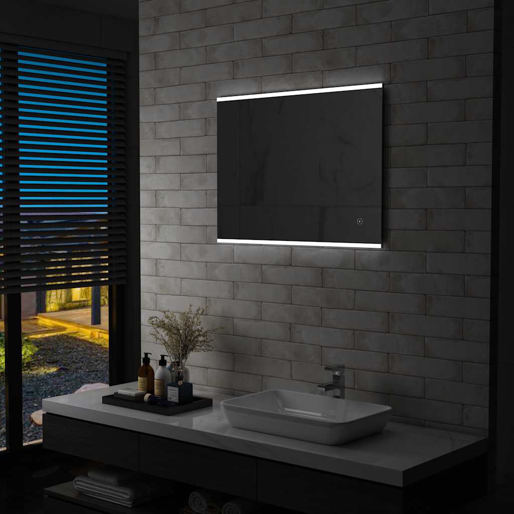 Levně vidaXL Koupelnové zrcadlo s LED světly a dotykovým senzorem 80 x 60 cm