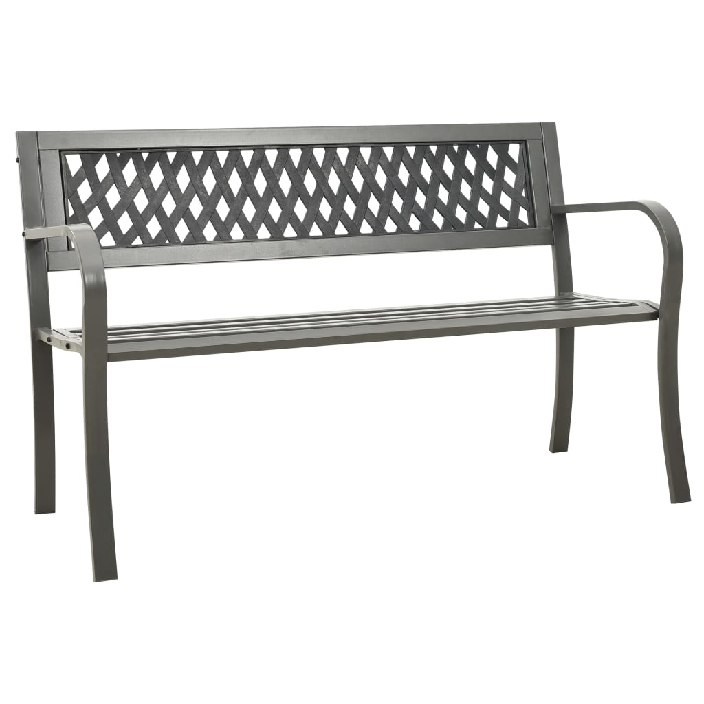 Levně vidaXL Zahradní lavice 125 cm ocelová šedá