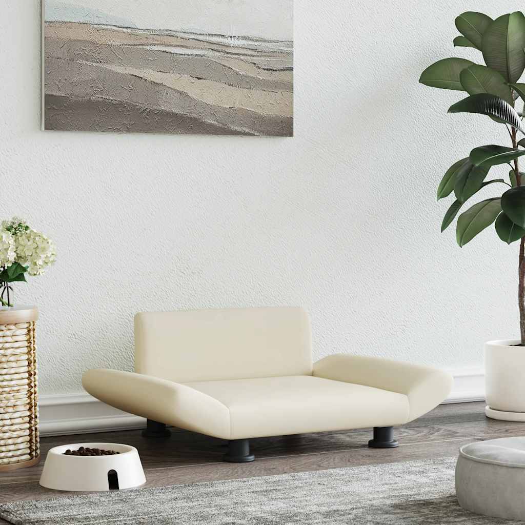Levně vidaXL Pelíšek pro psy krémový 70 x 45 x 28 cm umělá kůže