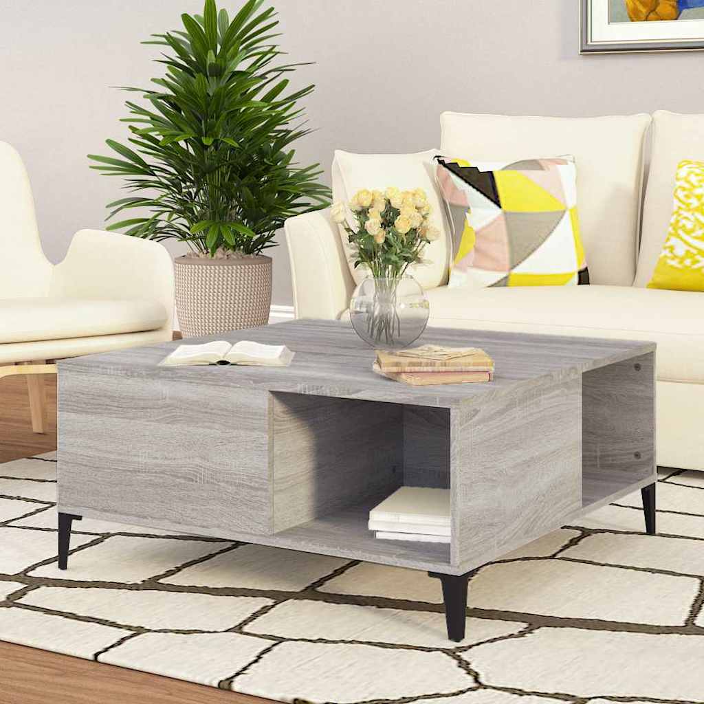 Levně vidaXL Konferenční stolek šedý sonoma 80x80x36,5 cm kompozitní dřevo