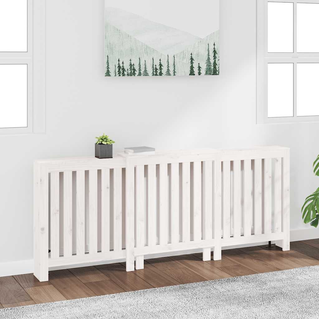 Levně vidaXL Kryt na radiátor bílý 210x21x85 cm masivní borové dřevo
