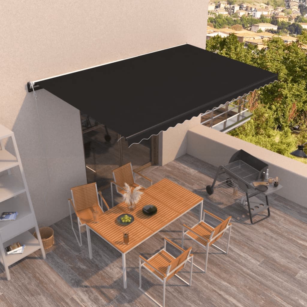 Levně vidaXL Automatická zatahovací markýza 500 x 350 cm antracitová