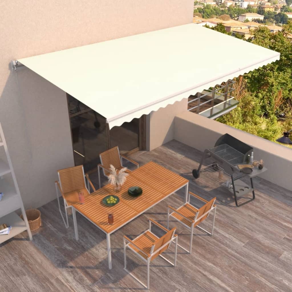 Levně vidaXL Ručně zatahovací markýza 600 x 350 cm krémová