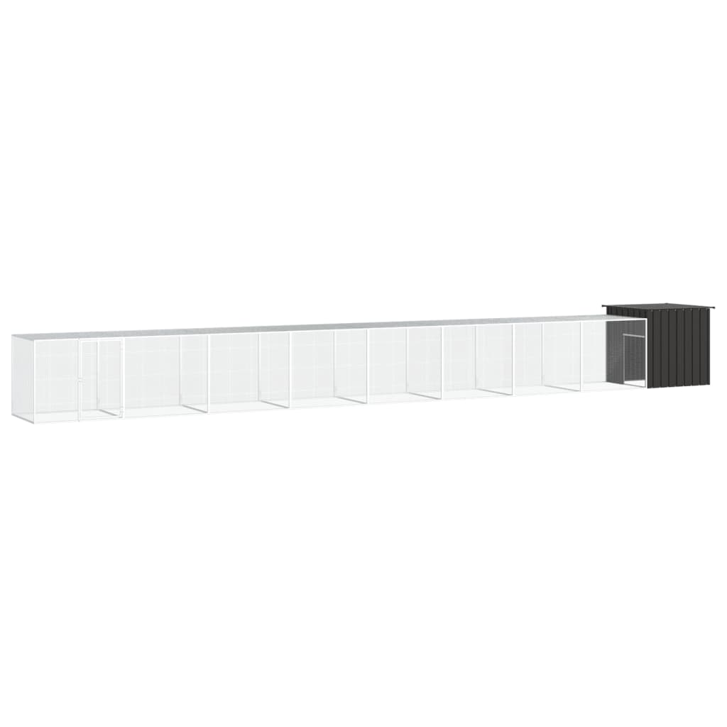 Levně vidaXL Klec pro kuřata antracitová 900 x 91 x 100 cm pozinkovaná ocel
