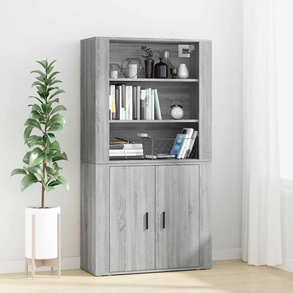 Levně vidaXL Skříň highboard šedá sonoma kompozitní dřevo