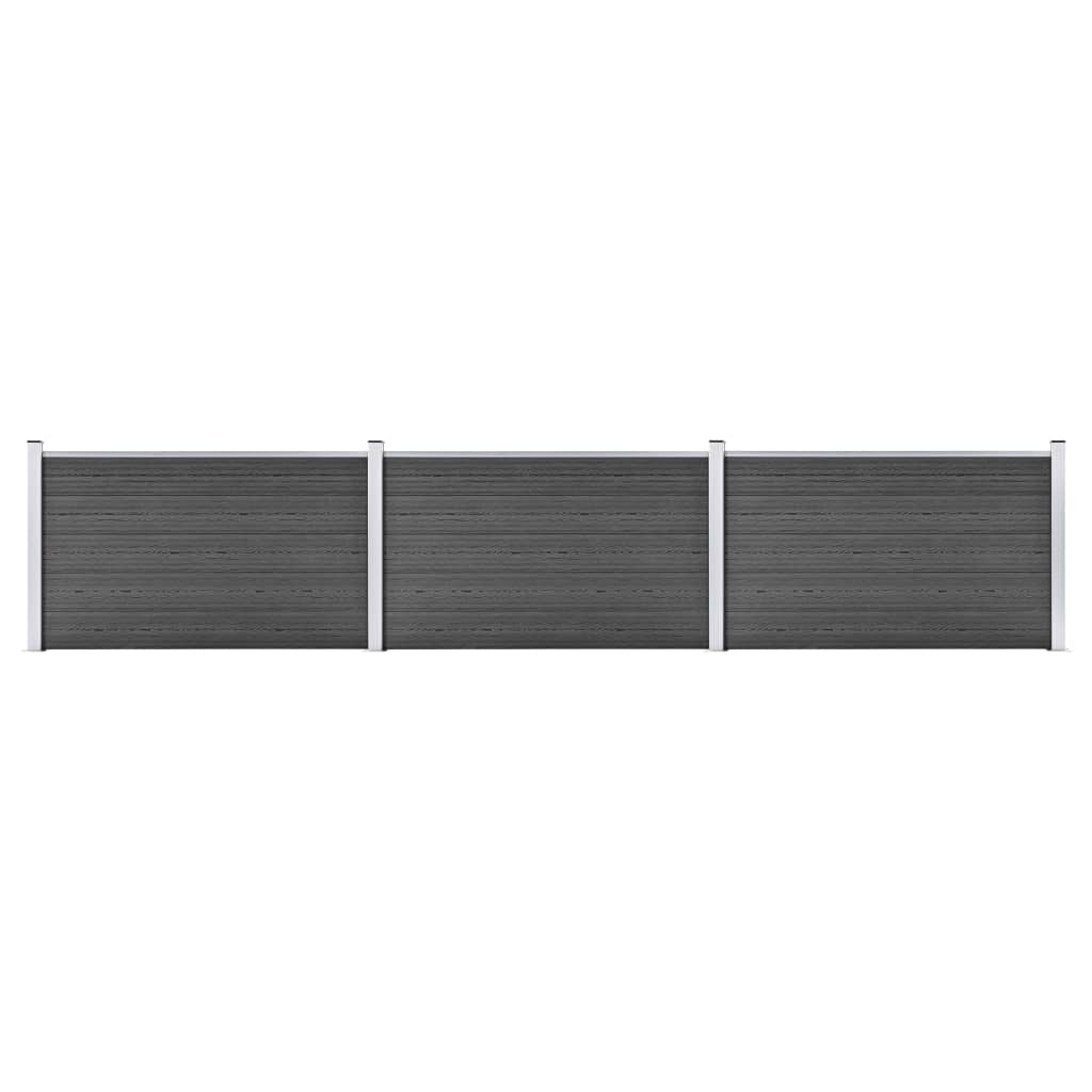 Levně vidaXL Set plotového dílce WPC 526 x 105 cm černý
