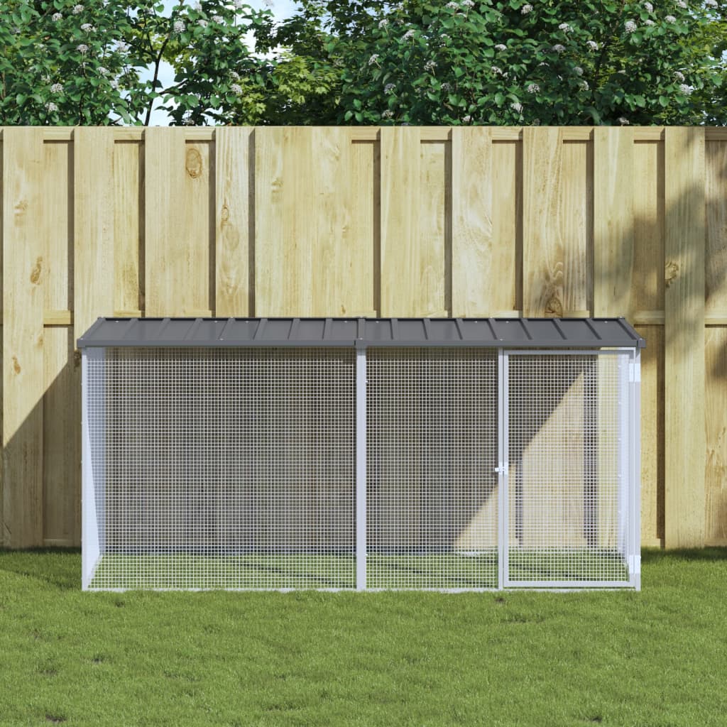 Levně vidaXL Klec pro kuřata se střechou antracitová 203 x 98 x 90 cm pozinkovaná ocel