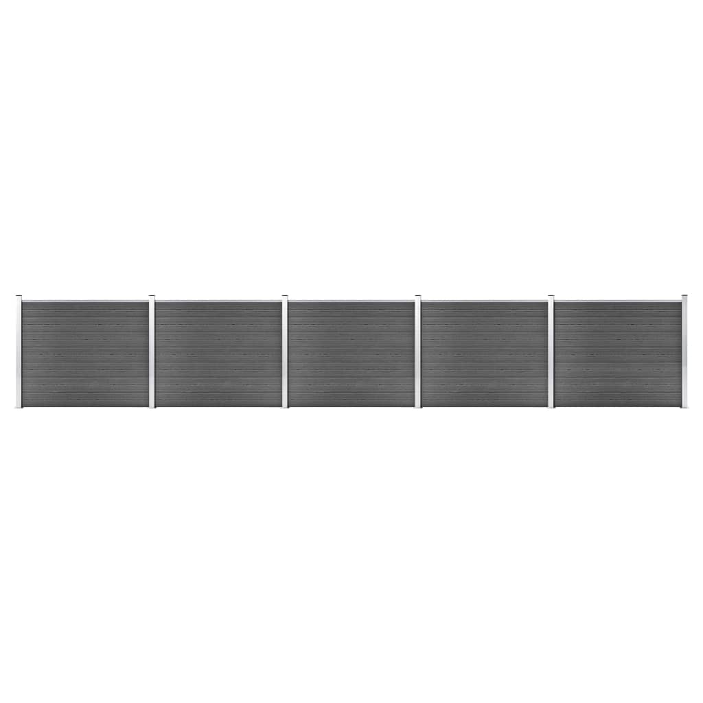 Levně vidaXL Set plotového dílce WPC 872 x 146 cm černý