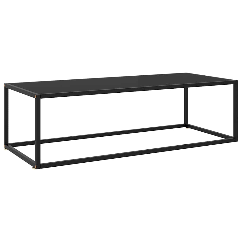 Levně vidaXL Konferenční stolek černý s černým sklem 120 x 50 x 35 cm