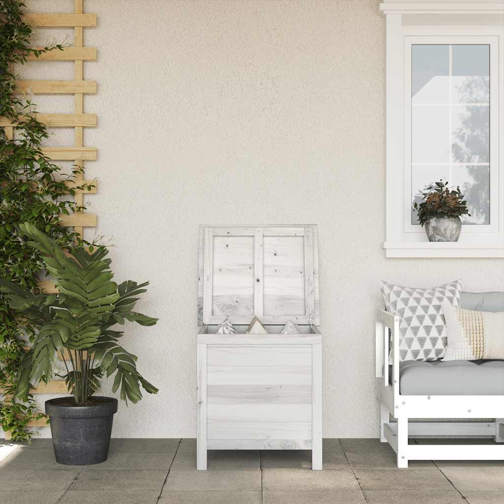 Levně vidaXL Zahradní úložný box bílý 50x49x56,5 cm masivní jedlové dřevo