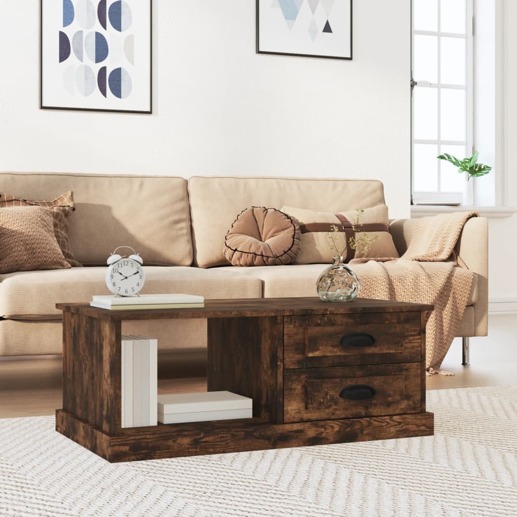 Levně vidaXL Konferenční stolek kouřový dub 90 x 50 x 35 cm kompozitní dřevo