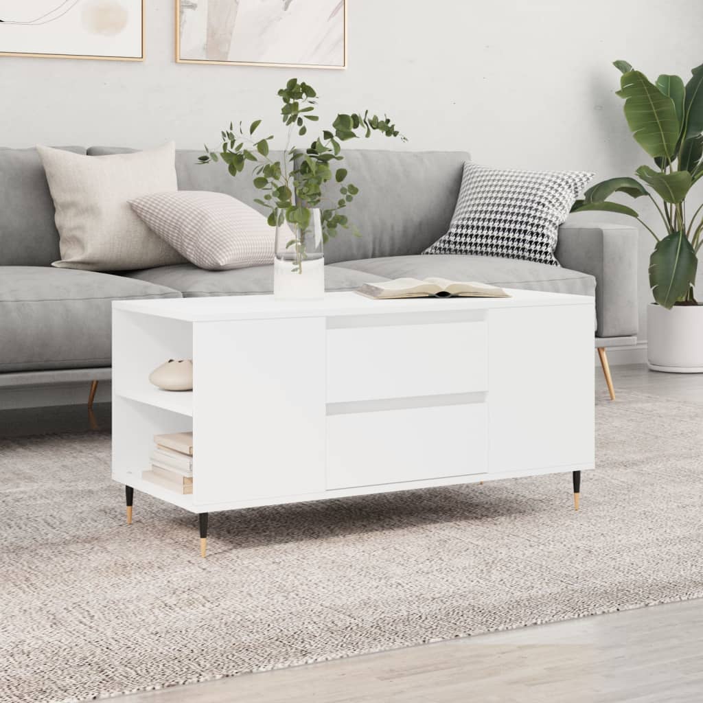 Levně vidaXL Konferenční stolek bílý 102 x 44,5 x 50 cm kompozitní dřevo