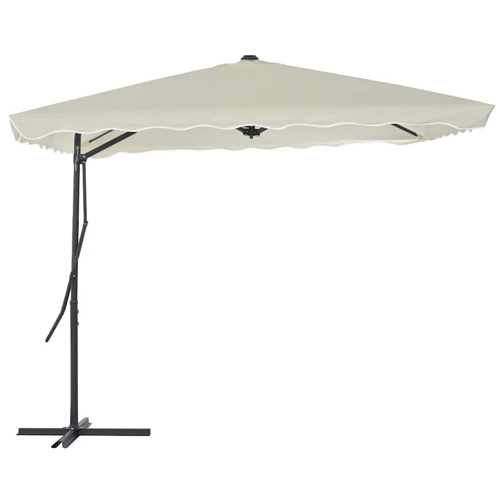 Levně vidaXL Zahradní slunečník s ocelovou tyčí 250 x 250 cm pískový