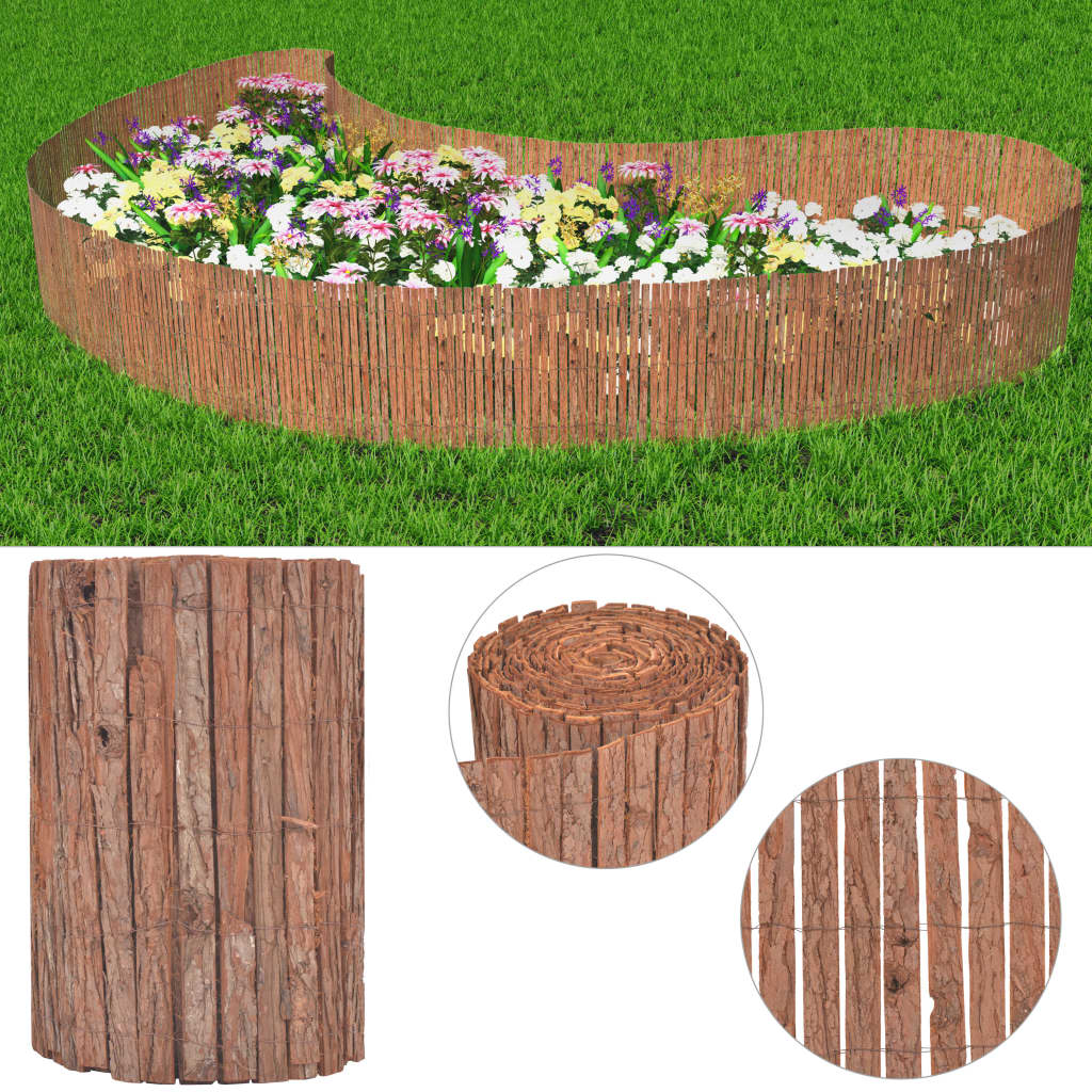 Levně vidaXL Plot z kůry 1 000 x 50 cm
