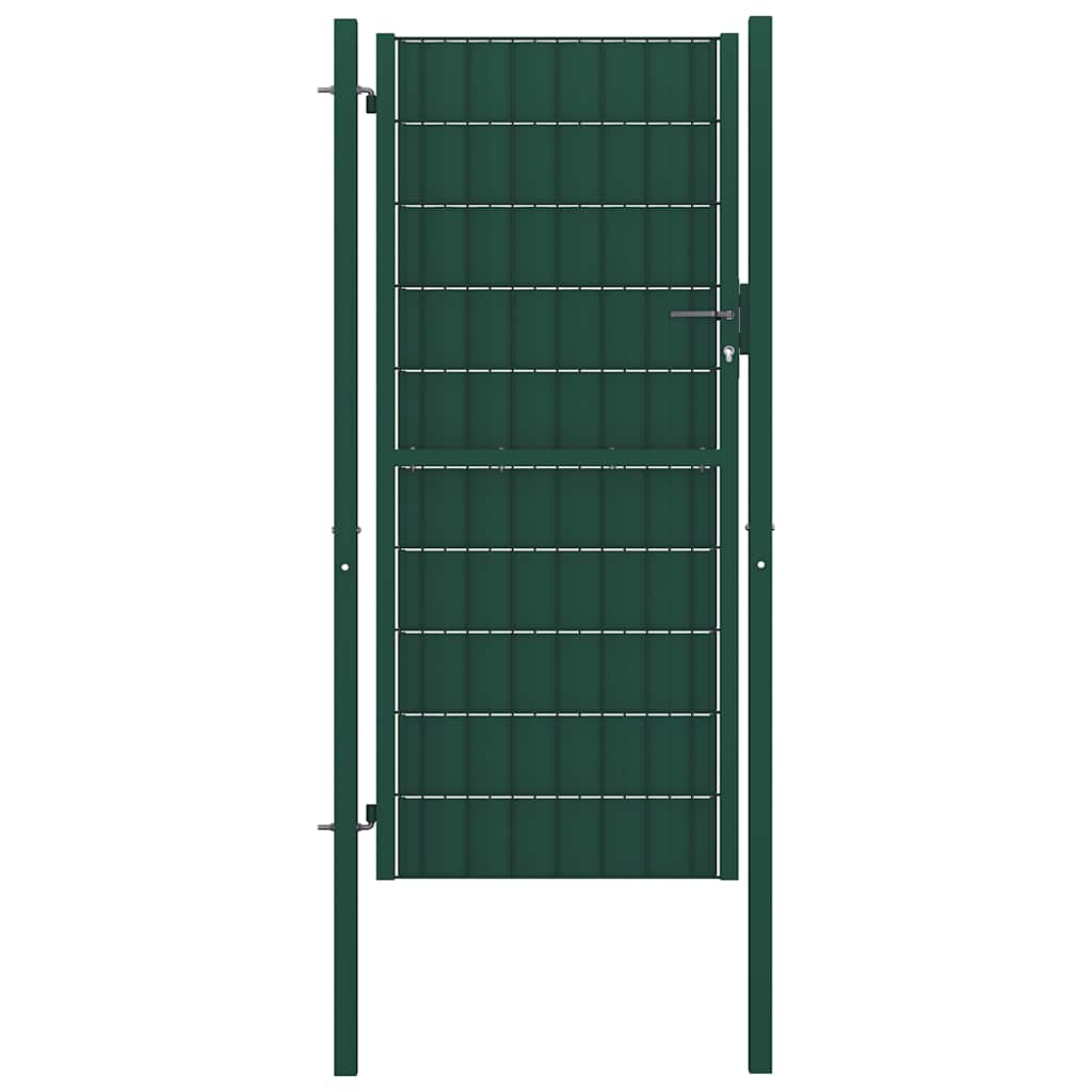 Levně vidaXL Plotová branka PVC a ocel 100 x 204 cm zelená