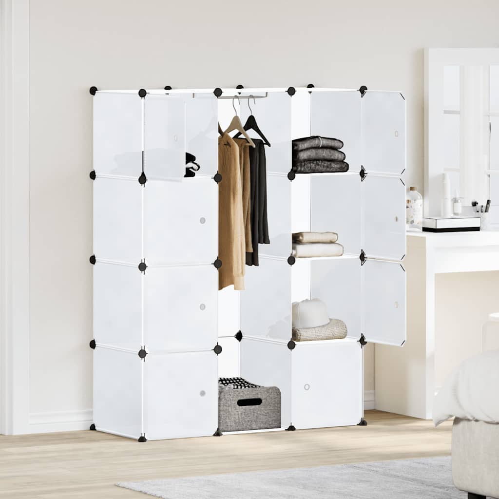 Levně vidaXL Modulární skříň s 9 přihrádkami 109x36,5x143 cm bílá
