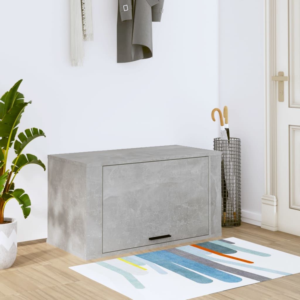 Levně vidaXL Nástěnný botník betonově šedý 70 x 35 x 38 cm kompozitní dřevo