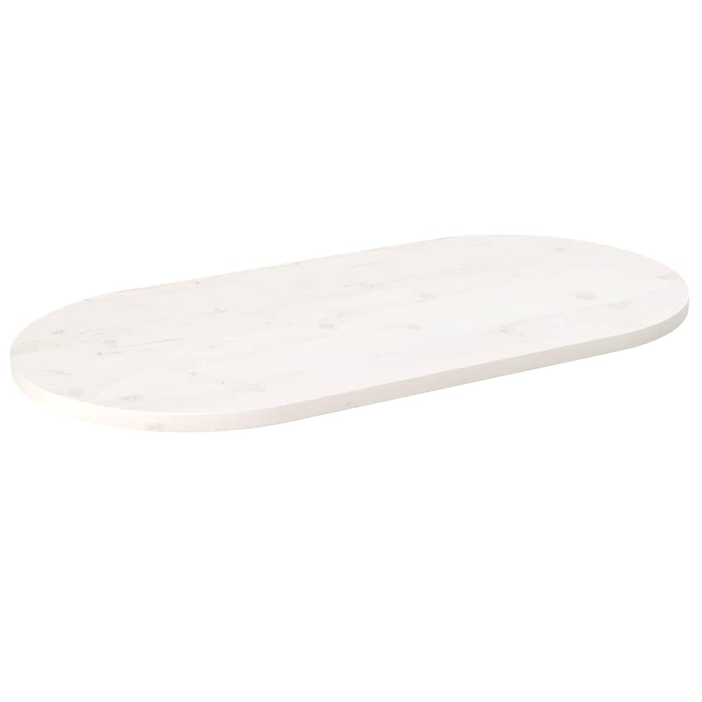 Levně vidaXL Stolní deska bílá 110 x 55 x 2,5 cm masivní borové dřevo oválná