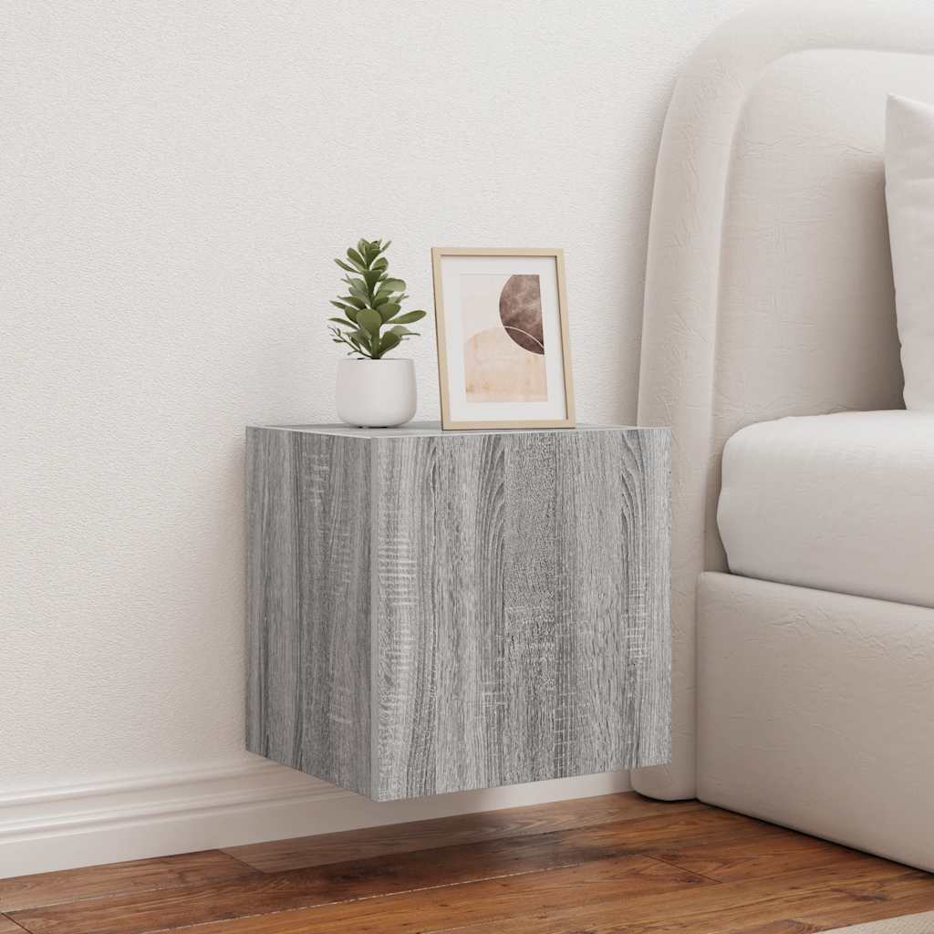 Levně vidaXL Nástěnné TV skříňky s LED 2 ks šedé sonoma 40,5 x 35 x 40 cm