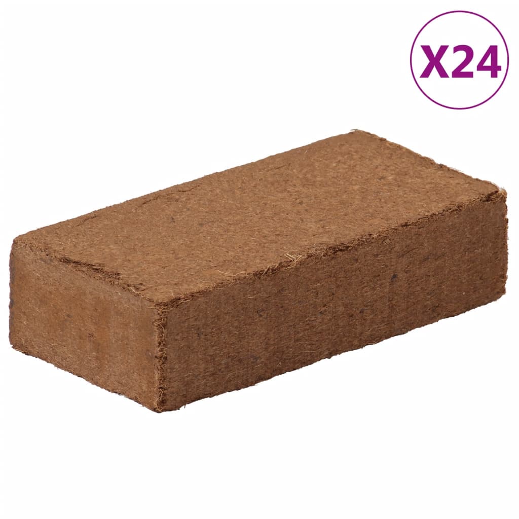 Levně vidaXL Kokosové brikety 24 ks 650 g každá 15,6 kg celkem