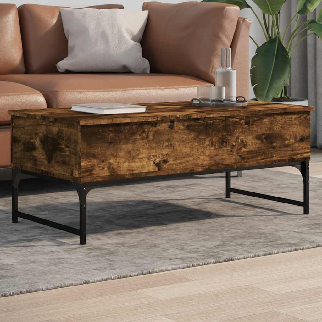 Levně vidaXL Konferenční stolek kouřový dub 100 x 50 x 40 cm kompozit a kov